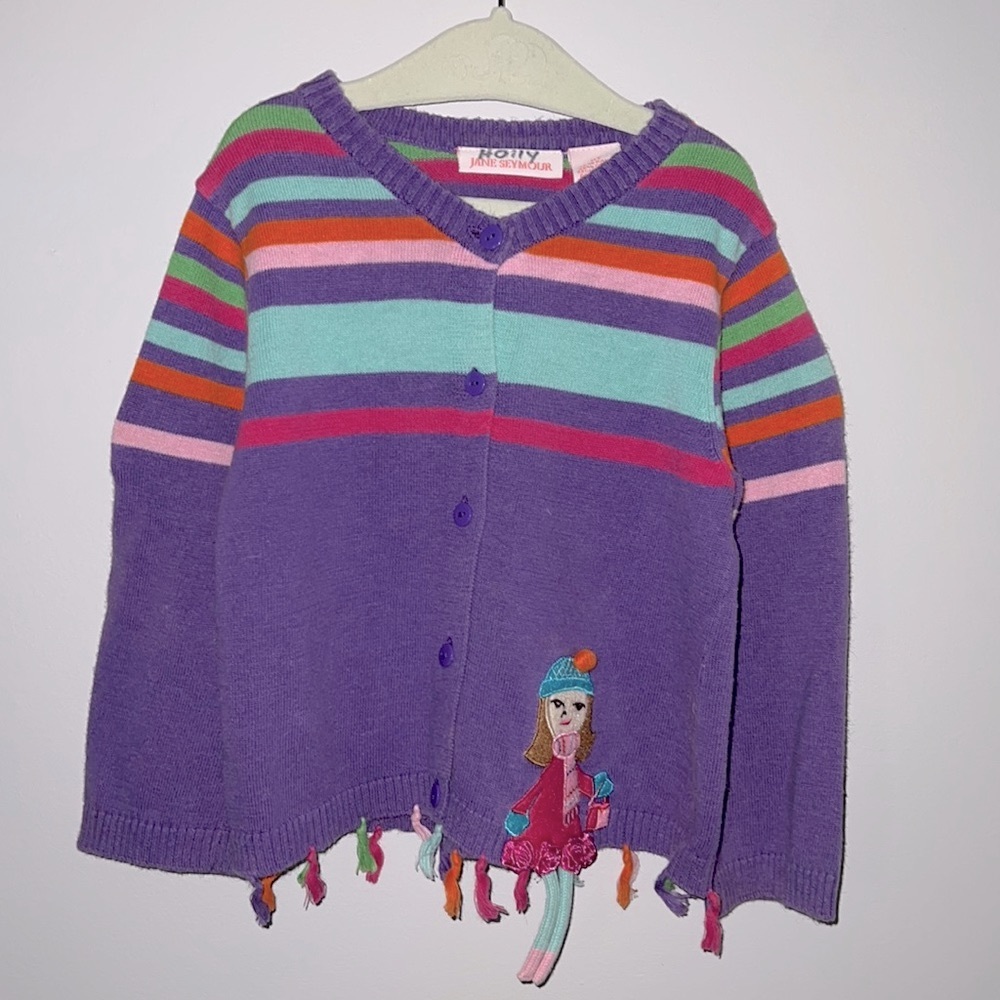 Jane Seymour Tassel Button Down Sweater